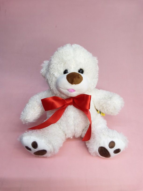 OSO BLANCO CON MOÑO ROJO
